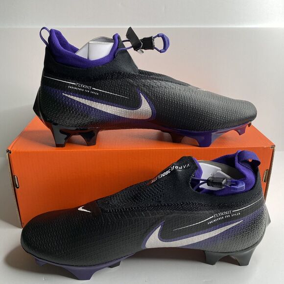 Nike Vapor Edge Elite 360 FK Black Purple Football Cleats Mens Sz 14 CV6282-001